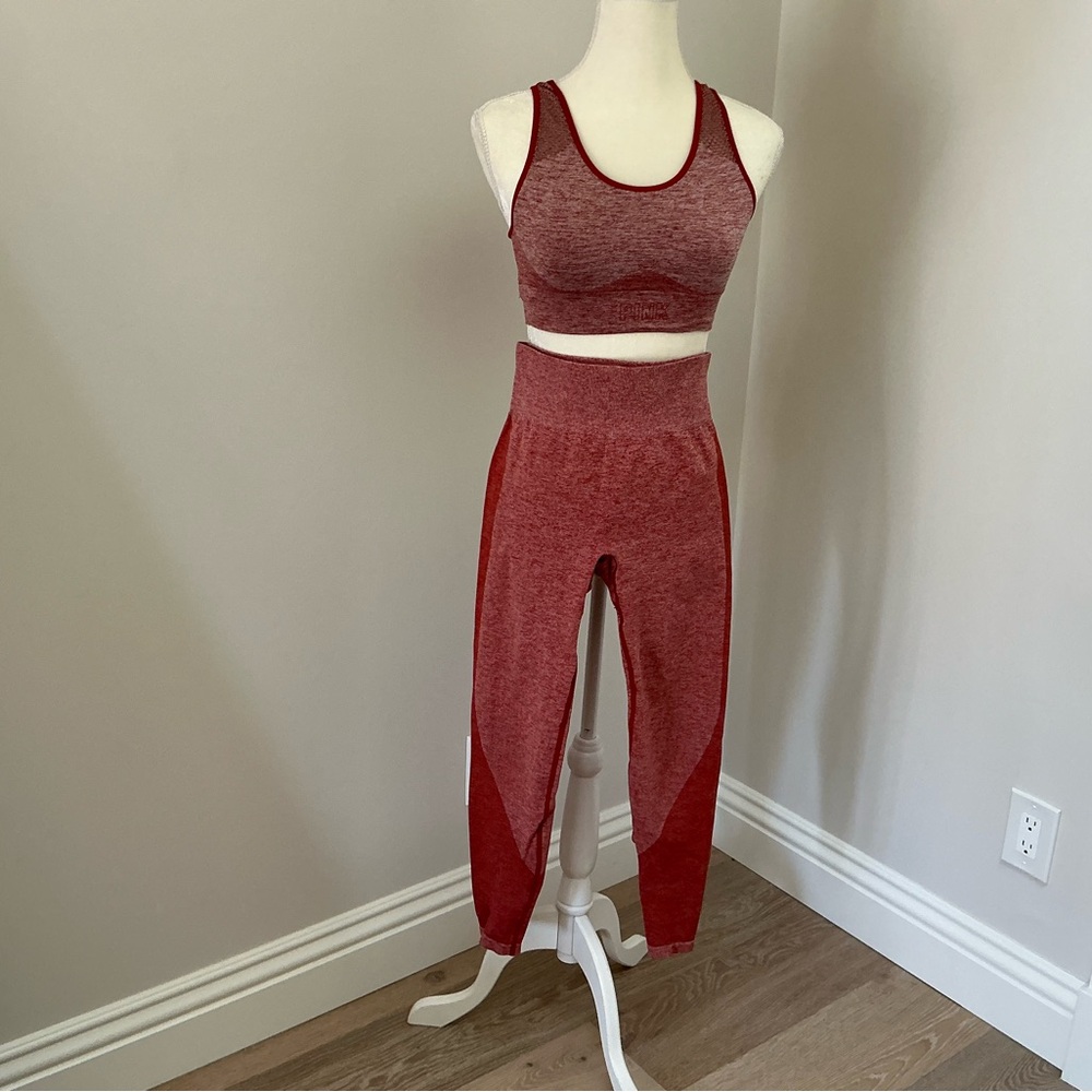 Pink brand bra and leggings set